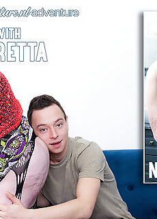 Mature.nl - Toyboy Loves Fucking His Shaved 72 Year Old Stepgrandma Noretta On Her Couch