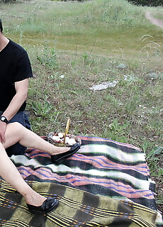 73 Year Old Grandma Hanna D. Seduced A Younger Stranger To Fuck Her In An Open Field