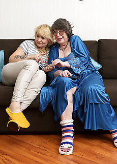 Mature.nl - A Hard Threesome With A Toyboy Masseur, Horny Grandma Sharon Amore & Her Mature Stepdaughter Nadine